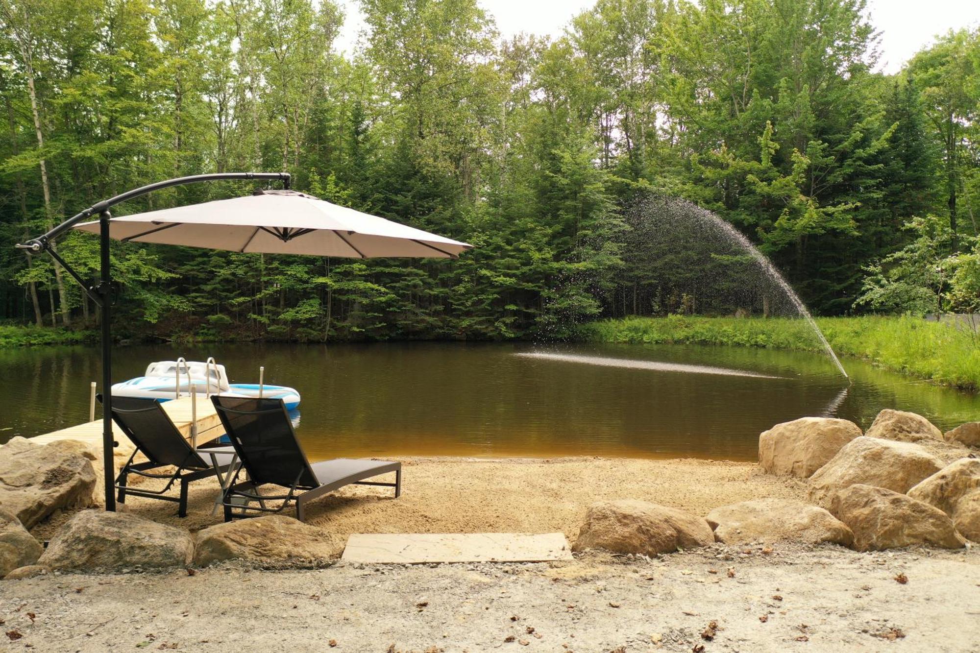 Kallm-Mont-Tremblant Chalet With Hot Tub, Pond & Beach On Private 7Acre Estate Lac-Superieur Exterior foto